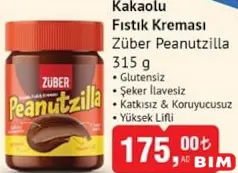 ZÜBER PEANUTZİLLA KAKAOLU FISTIK KREMASI 315 G